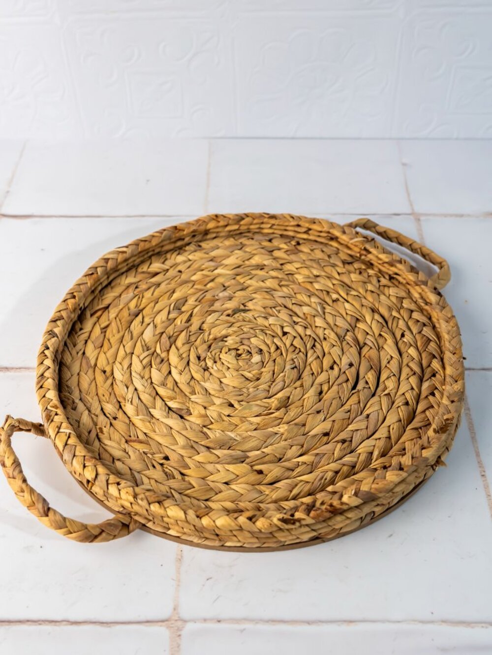 Round Jute Serving Tray